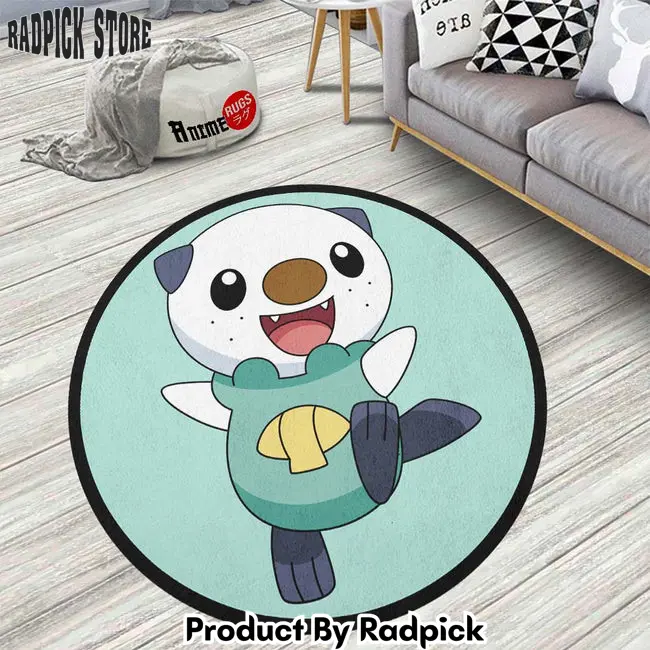 Oshawott round rug custom pokemon anime rug floor mats  rp5958616